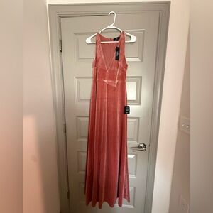 Lulus Rose Pink Velvet Maxi Dress